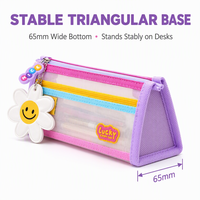 Étui à crayons transparent avec fermeture éclair, pochette à crayons, sac de papeterie, trousse à cosmétiques pour les élèves, vente en gros