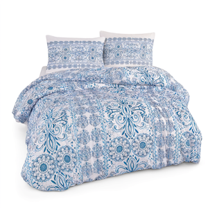 Karden Flower Blue Cotton Double Bedding Set Ethnic Pattern <b>Duvet</b> <b>Cover</b> Sheet - Product Image 2