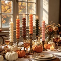Bougie pilier haute en forme de citrouille d'Halloween, 5 couleurs, décoration de table de fête, blanc, rose, orange, vente en gros pour la maison
