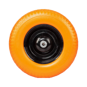 Roues de <span class=keywords><strong>brouette</strong></span> en mousse PU solide de 16 pouces 4.00 à 8 roulettes libres plates en polyuréthane pour transpalette, chariot de camping - Product Image 3