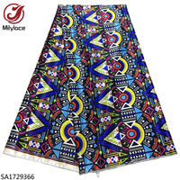 Nouveau tissu satiné imprimé numérique Ankara en wax africain