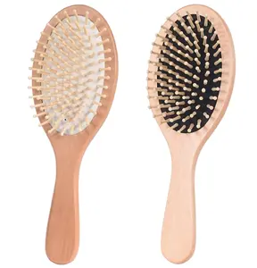 Spazzola per capelli spazzola per capelli in legno naturale con perni di bambù, ecologica, districa i capelli, Anti-rottura, massaggio del cuoio capelluto