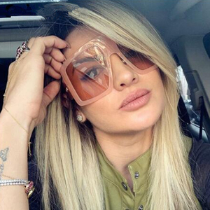 Kính mùa hè Retro số lượng lớn Kính mát Tùy chỉnh thời trang trắng quá khổ vuông Shades cho phụ nữ gafas de Sol - Product Image 2