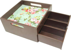 Bandeja de servicio de madera ecológica con forma rectangular al por mayor con cajón para uso doméstico en hoteles y restaurantes - Product Image 2