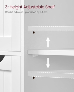 أرضية حمام خشبية للبيع بالجملة ، خزانة منظم تخزين مع 4 أدراج ، وحدة تخزين المدخل - Product Image 4