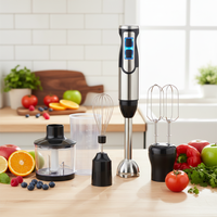 Mixeur Plongeant Portable 1500W Haute Qualité 5+ Vitesses Lumière LED Bleue Haute Puissance pour Smoothies et Utilisation Extérieure - Meilleures Ventes
