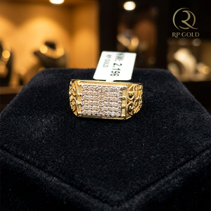 Stylish Luxury 24K Gold Cocktail Ring with Detailed Design Premium Men's Jewelry for Engagement Wedding Anniversary Parties <b>Gift</b> - Product Image 1