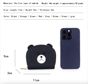Porte-cartes Ando Bag en cuir de vachette véritable, portefeuille compact accordéon pour femme avec fermeture éclair - Product Image 3