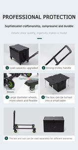 Caisse Chariot Pliant Caddies Marché Panier Courbé Supermarché En Plastique En Gros Pousser Pliant 4 Roues 90mm Tianyu - Product Image 5