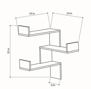 사용자 정의 로고 크기 장식 현대 나무 마운트 교수형 책장 벽 선반 - Product Image 5