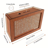 Tirelire en bois DIY personnalisable pour pièces Euro, Dollar et Monnaie Malaisienne – Boîte à économies vintage pour toutes les devises mondiales