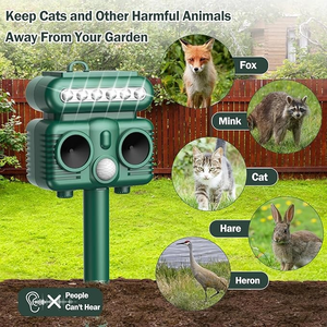 Répulsif <span class=keywords><strong>Solaire</strong></span> Ultrasonique pour Animaux de Jardin avec Détecteur de Mouvement PIR – Efficace contre les Chats, Chiens, Rongeurs, Renards, <span class=keywords><strong>Oiseaux</strong></span> - Product Image 2