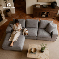Canapé modulaire sectionnel en forme de L, moderne, en mousse haute densité, avec ressorts ensachés flexibles, extensible et compressé, pour appartement et villa