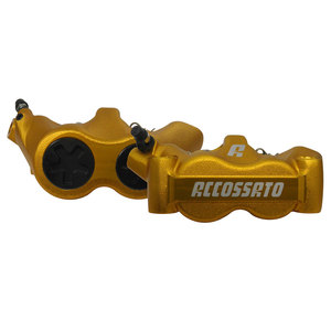 Par de Calibradores Radiales Accossato, Anodizados en Oro, Forjados, con Pastillas de 100 mm para Sistemas de Motocicleta - Product Image 1