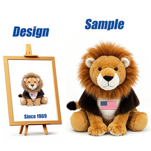 Pabrik Mainan Shengye China, Boneka Singa Keren Bordir Berkualitas Tinggi, Bahan Katun Isi Kapas PP untuk Hadiah - Product Image 4