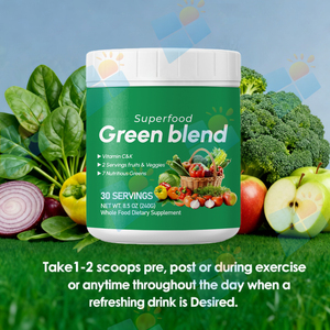 Poudre de mélange vert superalimentaire OEM ODM sous marque privée, supplément de légumes verts quotidiens pour la santé intestinale avec des fruits et légumes entiers - Product Image 3
