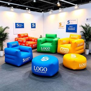 Fauteuil gonflable durable avec logo personnalisé, impression par transfert thermique couleur, canapé gonflable hermétique pour lancement de produit - Product Image 1