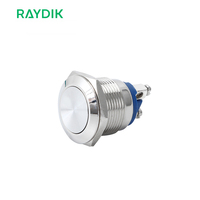 Sakelar Tombol Tekan Anti-Vandal Tahan Air Listrik 1NO 19mm Buatan Produsen Khusus
