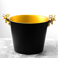 Seau à champagne commercial personnalisé OEM, grande capacité 12L, en acier inoxydable, avec motif bois de cerf, pour refroidir le vin et la bière, idéal pour bars et restaurants