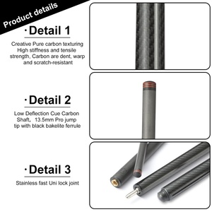 Stecca da Biliardo Professionale in Fibra di Carbonio 42" 16oz a Bassa Deflessione con Punta da 13.5mm e Giunto Uni-Lock per Tornei - Product Image 2