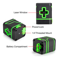 Niveau laser à deux lignes vertes auto-nivelant avec luminosité réglable pour la construction professionnelle et le bricolage à domicile