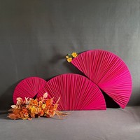 Backdrop Kain Berbentuk Kipas untuk Panggung Pesta, Dekorasi Tirai Kain untuk Pernikahan