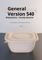 Contenant de restauration moderne pour l'extérieur, 540 ml, en amidon de maïs bio, avec couvercle en PP, biodégradable, jetable, anti-déversement, robuste, pour la cuisine