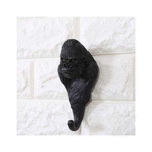 Gancho de pared de animales tridimensionales Retro americano, diseño de cabeza de Animal de Vida Silvestre tallado a mano, gancho de pared de resina interior resistente para cafetería - Product Image 5