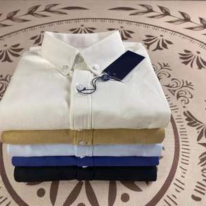 Camisa de Manga Larga para Hombre con Cuello Abotonado, 100% Algodón Puro, Diseño Satinado Transpirable en Colores Sólidos para Primavera Verano - Product Image 2