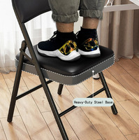 Chaise pliante en métal de haute qualité, élégante, robuste, portable, avec dossier rembourré, revêtement en tissu, structure en acier, ergonomique, pour usage commercial et événements