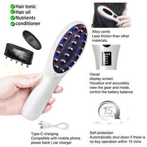 Masseur électrique portable pour <span class=keywords><strong>le</strong></span> cuir chevelu, micro-courant EMS, brosse <span class=keywords><strong>à</strong></span> lumière LED, lumière rouge, ions, stimulateur de croissance des cheveux, appareil de massage de <span class=keywords><strong>la</strong></span> <span class=keywords><strong>tête</strong></span>, modè<span class=keywords><strong>le</strong></span> - Product Image 3