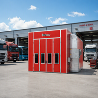 Cabine de peinture automobile avec chauffage électrique et brûleur diesel, unité d'apport d'air à flux uniforme pour une finition de revêtement de véhicule de qualité supérieure