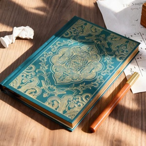 Carnet Rétro Bronzant à Rayures Horizontales, Journal de Haute Qualité Esthétique, Couverture Rigide, Style Européen Créatif, Livre de Bureau Exquis - Product Image 1