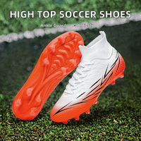 Chaussures de football personnalisées à crampons longs FG, antidérapantes, avec support de cheville, tige en PU, semelle extérieure en TPU pour hommes et femmes
