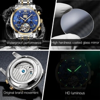 Montre automatique mécanique OLEVS 9910 pour homme, date automatique, bracelet en acier inoxydable classique, étanche, lumineuse, montre-bracelet pour affaires
