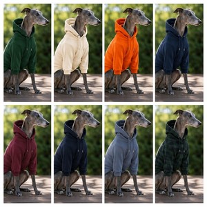 Ropa para Perros, Sudadera Transpirable para Perros, Forro Polar de Algodón para Exteriores, Bolsillo con Cordón, Color Sólido, Cálida para Invierno, para Galgos, Whippets y Otros Perros - Product Image 2