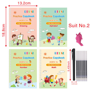 Cartes d'entraînement au contrôle du stylo <span class=keywords><strong>français</strong></span>-anglais, effaçables, à rainures, pour l'éducation précoce, cahier de pratique d'écriture magique à rainures - Product Image 4