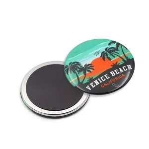 Boho Decor Magnet Photo Round Press Custom Designs Round Metal Tin Fridge Magnet Button 58Mm