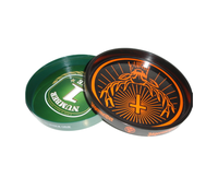 Plateau de service rond en métal en bois et plastique, grand plateau de service rond en métal, plateau de service de bar, plateau de service de bière
