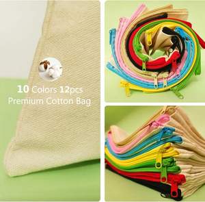 Wholesale Business Travel Pen School Multi-purpose Color Zipper Sublimate <b>Blank</b> Canvas Makeup Bag - Product Image 4