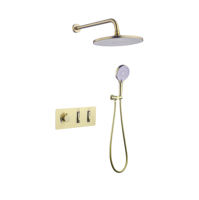 Ensemble de douche mural thermostatique à deux fonctions avec mitigeur en laiton finition bronze et cartouche céramique de haute qualité