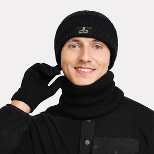 Knit Hat Black Unisex Warm Winter Beanie With Face Cover High Elasticity For Outdoor Use - Product Image 4