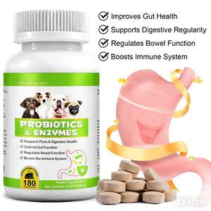 Probiotiques pour chiens, <span class=keywords><strong>comprimés</strong></span> à mâcher, enzymes digestives, 180 unités, saveur canard à la pekingaise, sans danger pour les chiens et les chats, favorise la santé intestinale et l'immunité - Product Image 2