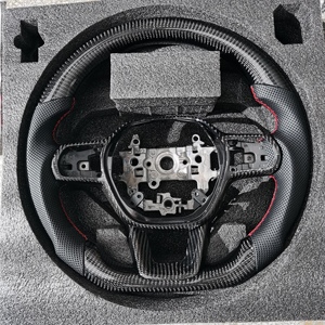 Volante Deportivo YLA de Cuero y Fibra de Carbono con Luces LED para Honda Civic 11ª Gen Si <span class=keywords><strong>Type</strong></span> R Ek G8 FE 2022 2023 2024 2025 2026 - Product Image 1