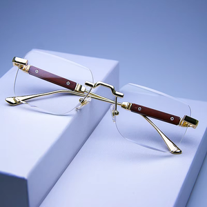 C121 Dernières tendances, lunettes de soleil de luxe italiennes pour hommes et femmes, monture sans bordure, dé<span class=keywords><strong>coupe</strong></span> diamant, verres dégradés UV400 - Product Image 4