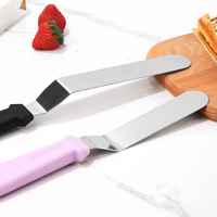 Spatule à glacer incurvée en acier inoxydable de 6/8/10 pouces pour la pâtisserie, le gâteau, le glaçage, la cuisine
