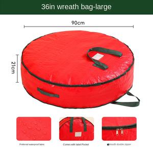 Borsa porta ghirlande natalizie rossa da 24/30/36 pollici con manici, contenitore per decorazioni natalizie - Product Image 6