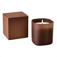 Récipients pour bougies personnalisés à étiquette privée, forme cylindrique en verre brun ambré, pots à bougies vides de 3 oz, 4 oz, 8 oz, 10 oz avec décalage