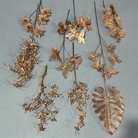 Bunga Sutra Buatan Warna Emas dengan Daun-daun Buatan, Cetakan Injeksi, Dekorasi Rumah, Dekorasi Liburan, Dekorasi Auditorium, Dekorasi Lantai Pernikahan, Kelas Atas