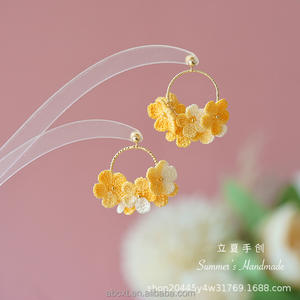 वसंत और गर्मियों के आला मगरमच्छ बुनाई हाथ से छोटे ताजा सूक्ष्म हुक वायलेट पांच पेटल फूलों के सर्कल - Product Image 6